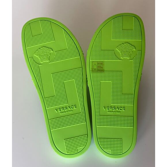 NIB Versace Medusa Head Slides Sandals Neon Green 9 US (42 Euro) DSU5883 Italy main image 8